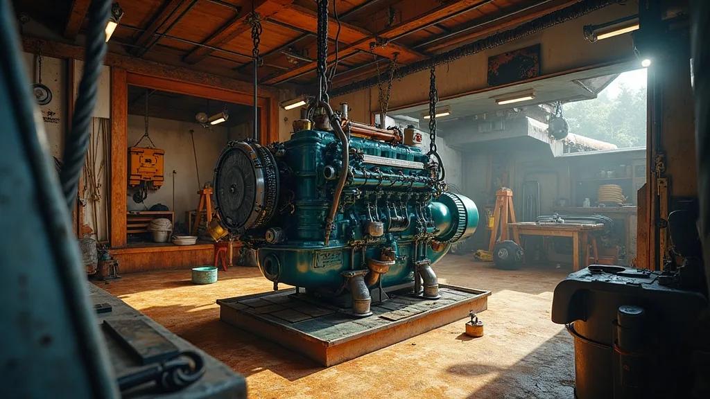 Repowering in Bali: Engine Removal, Bed Rework and Alignment — Bali Shipyard
