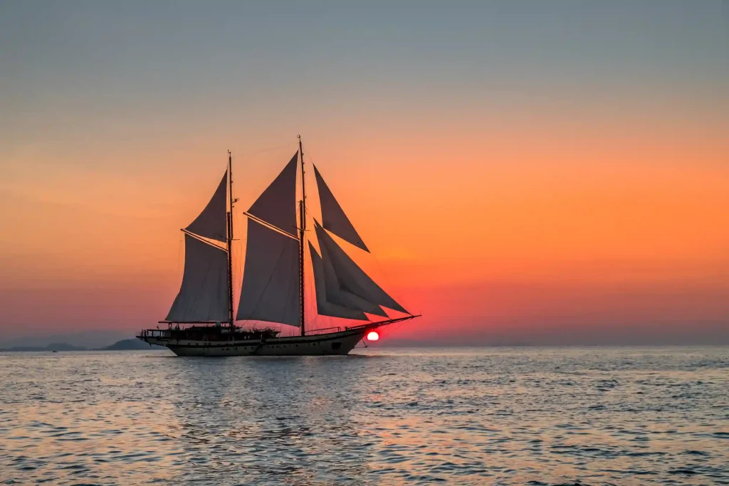 Vessel under sail after handover